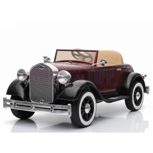 GURTOY® Vintage Classic Toy Car for Kids – Realistic Maroon Ride-On