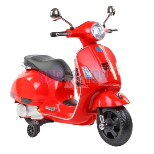 GURTOY® 12V Vespa Style Ride-On Scooter for Kids LED Lights & Music