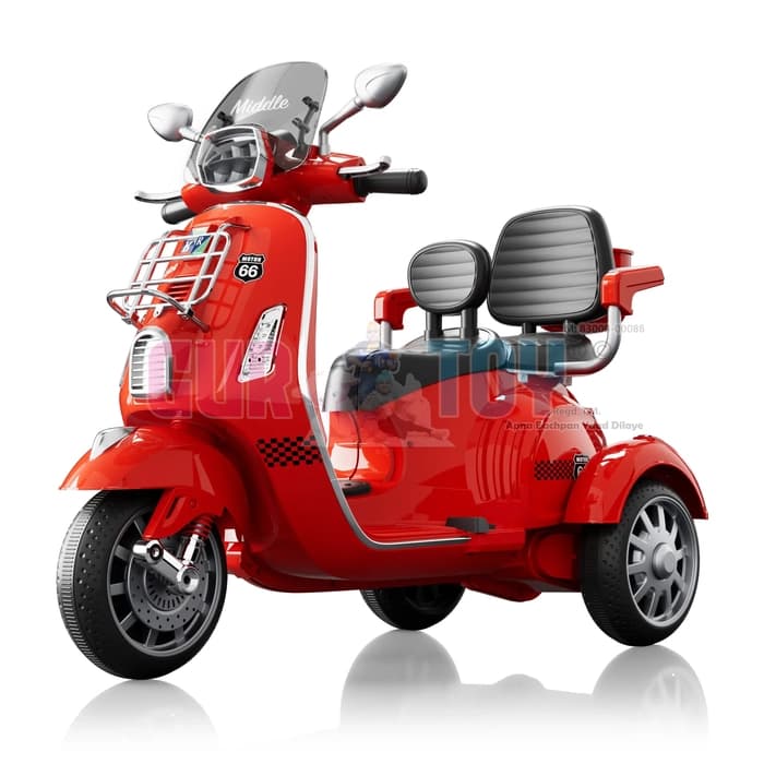 GURTOY® Electric Ride-On Scooter for Kids – 2 Seater, Music & LED Lights