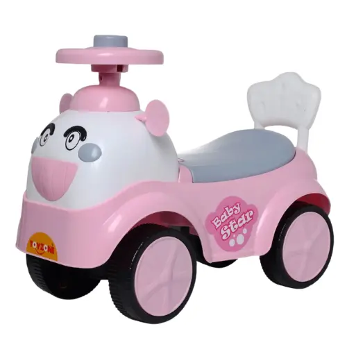 GURTOY® Baby Star Ride-On Car for Kids | Comfortable Seat, Safety Backrest & Smooth Wheels | Suitable for 1–3 Years | Indoor & Outdoor Push Ride-On Toy