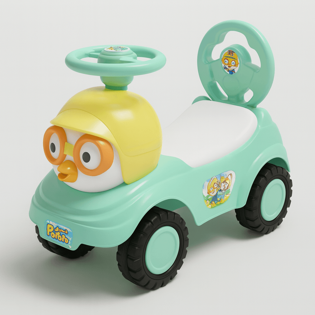 GURTOY® Kids Ride On Push Car for Toddlers | Foot-to-Floor Baby Rider with Backrest, Steering Wheel & Durable Wheels Lightweight Indoor Outdoor Ride-On Toy Duck Shape Baby Riding Car