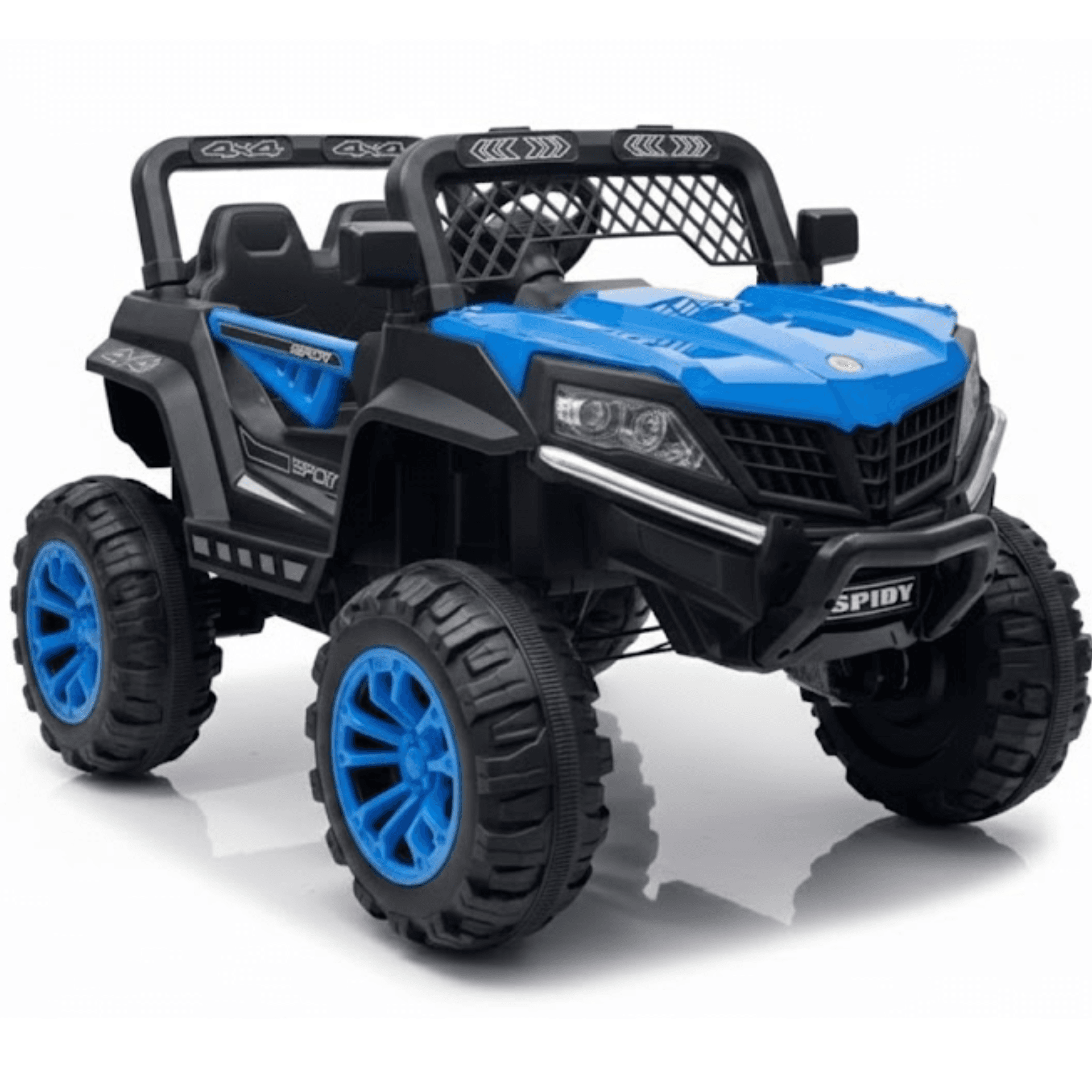 Kids 12V Electric Jeep Ride-On Car with Remote Control, LED Headlights, Music, Big Wheels & Safety Seat | Rechargeable Off-Road Battery Operated Ride-On Vehicle for Boys & Girls (Red/Blue)