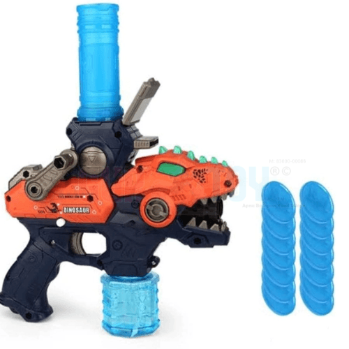 Bubble Gun Dinosaur Shape 2 in 1 Electric Shooting Gun Bubble Maker with Music and Lights