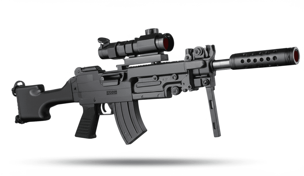 GURTOY® Commando Laser Blaster Toy Gun for Kids with Drum Magazine & Scope - Safe & Realistic Play