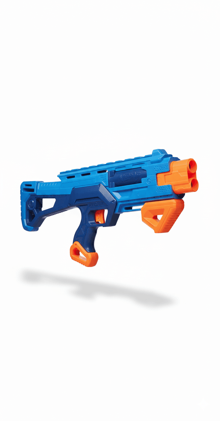 GURTOY® Triple-Barrel Blue Blaster with Front Grip - Pump Action Toy Gun
