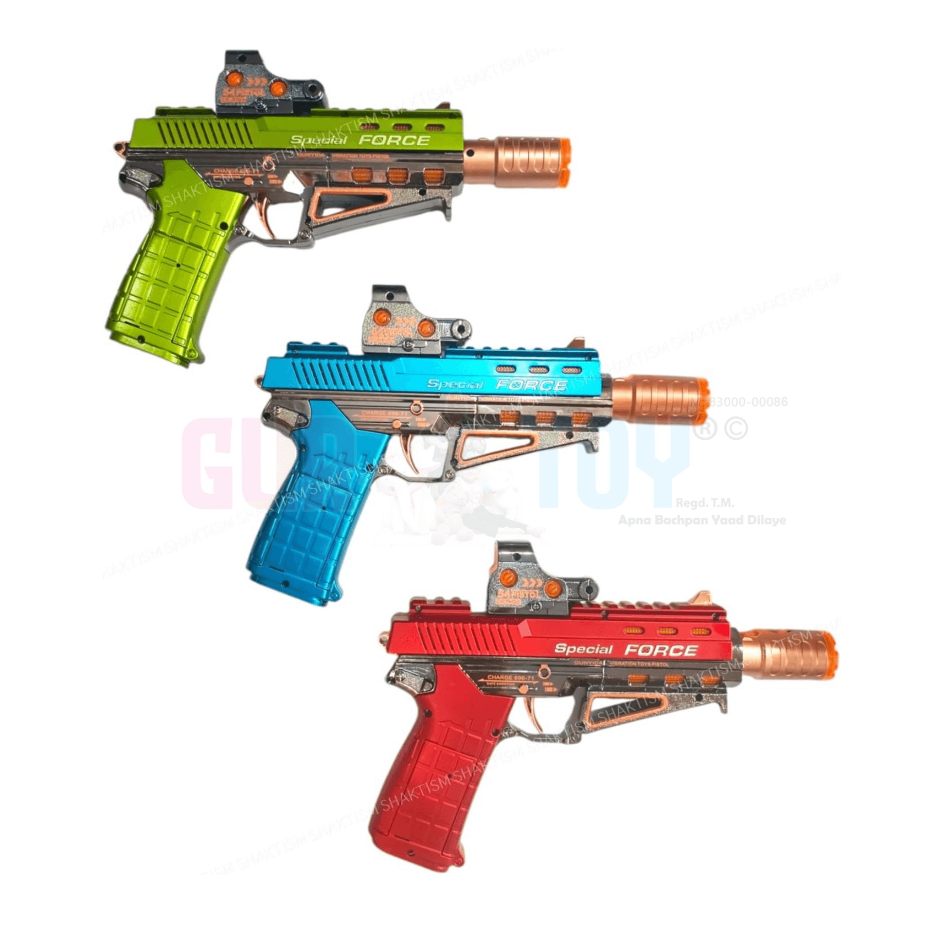GURTOY® Special Force Light & Smoke Toy Gun for Kids | Realistic Sound, Smoke & LED Effects | Battery Operated Toy Pistol