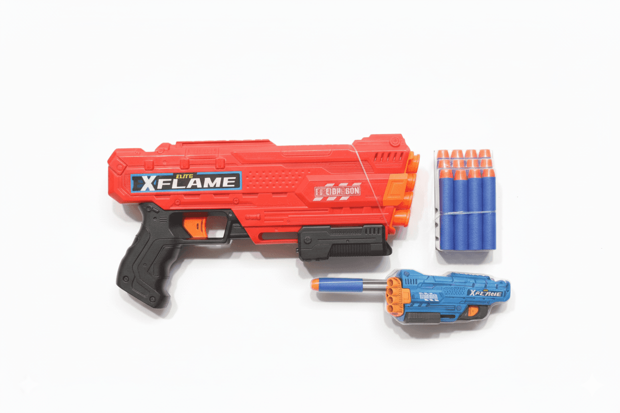 GURTOY® X-Flame Rapid-Fire Blaster with Soft Darts - Includes 2 Blasters and Ammo