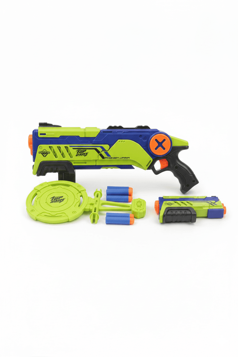 GURTOY® Triple Action Blaster & Spinning Top Combo Pack - 2 Blasters & Gyro Toy