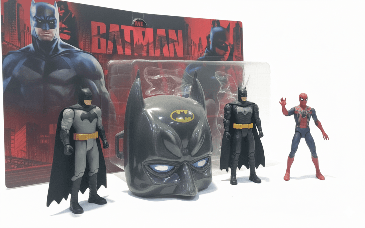 GURTOY® Batman & Spider-Man Action Figure Set with Batman Mask – Ultimate Superhero Kids Toy