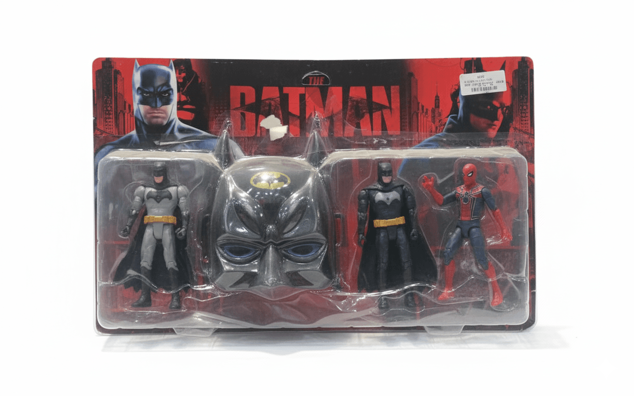 GURTOY® Unleash Heroic Adventures: Batman & Spider-Man Action Figures with Iconic Batman Mask | Safe Kids Toy Combo