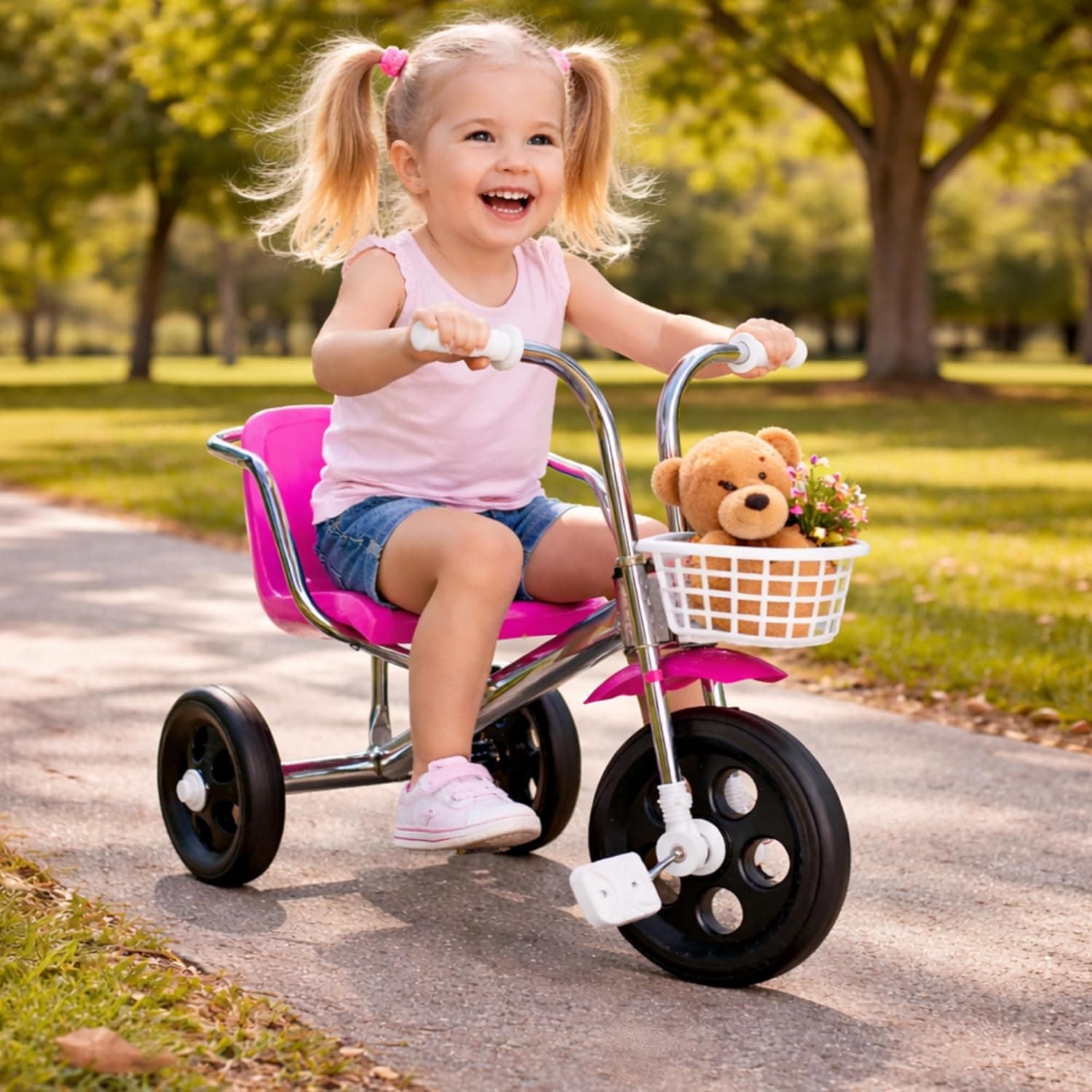 GURTOY® POLO Kids Tricycle for Toddlers with Front Basket, 3 Wheel Cycle for Kids