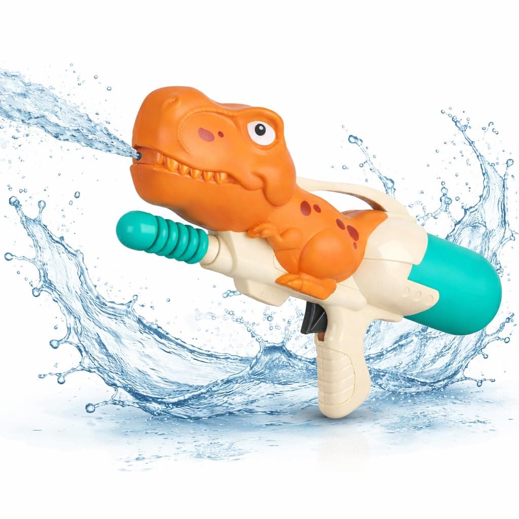 Dinosaur Theme Water Blaster Gun Toy 570ml | Kids Holi Pichkari with Bubble Blower