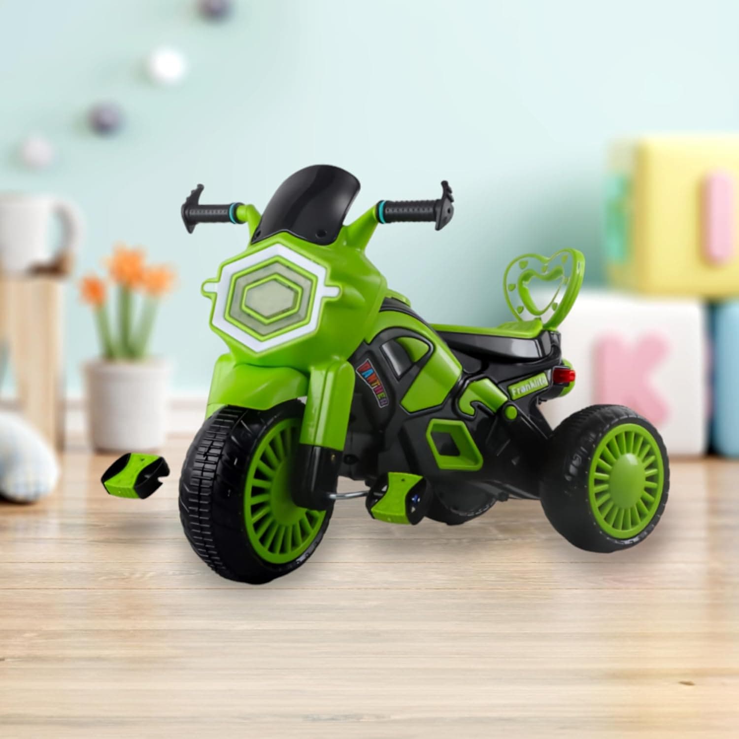 Kids Green Sport Bike Tricycle with Wide Wheels & Comfortable Seat – Toddler Pedal Ride-On Motorcycle