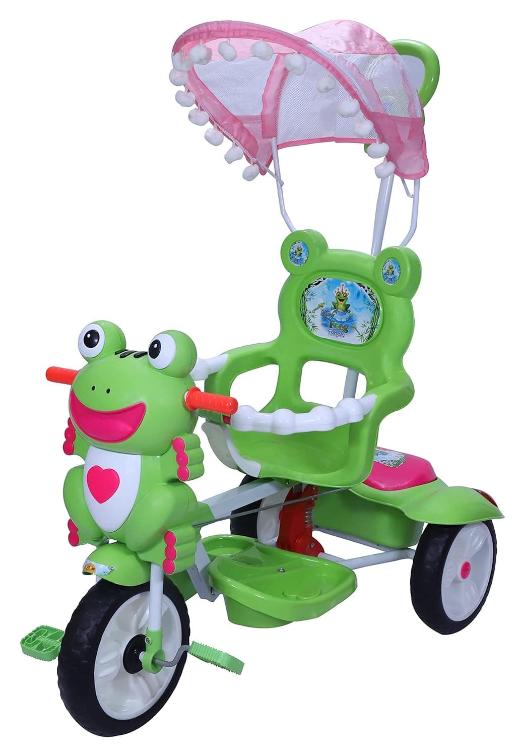 Kids Tricycle with Parent Push Handle & Canopy – Baby Trike with Safety Guard & Footrest
