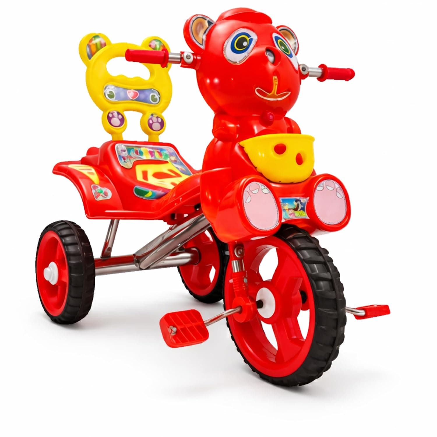 GURTOY® Red Panda Fun Toddler Tricycle - Safe 3-Wheel Ride-On for KidS