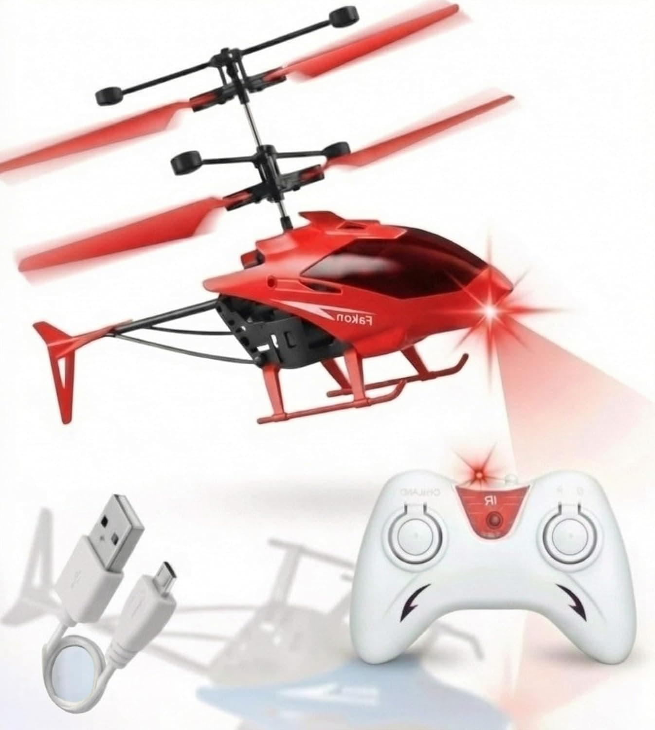 GURTOY High-Flyer Mini RC Red Helicopter - Stable Indoor Flight for Kids