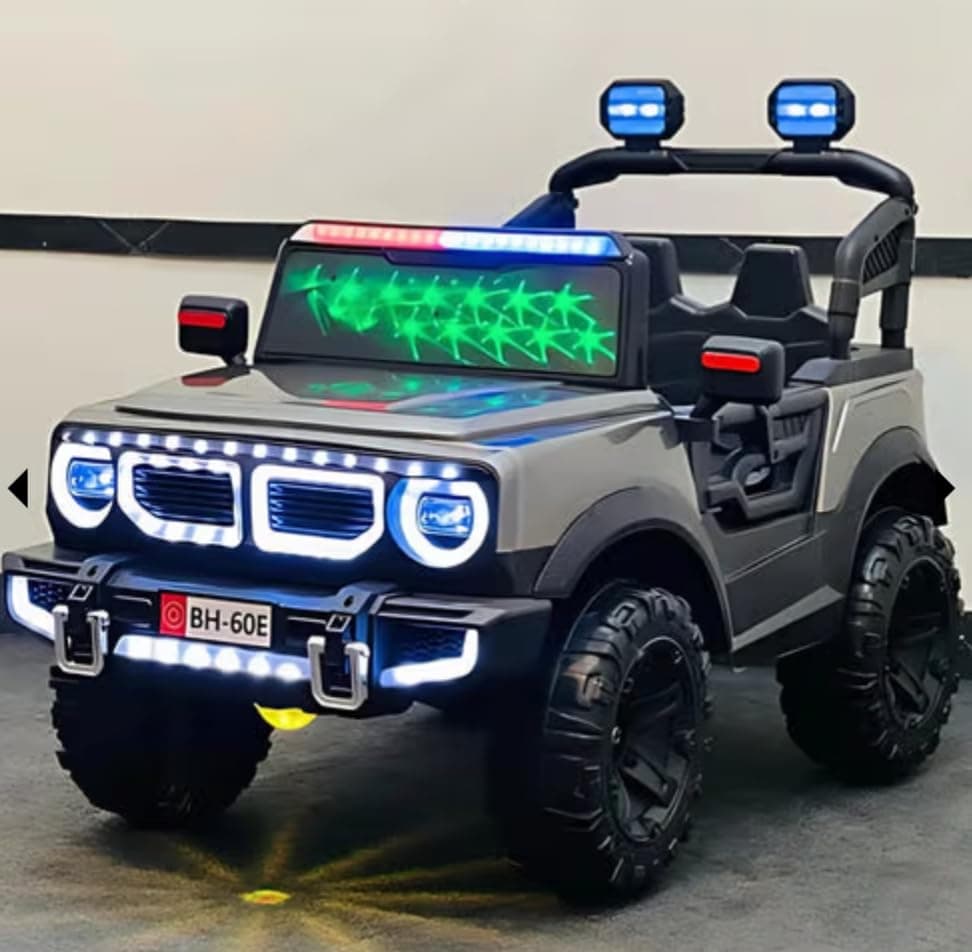 GURTOY Battery Operated Jeep for Kids Ride On Toy Kids Car with Bluetooth Music & Light