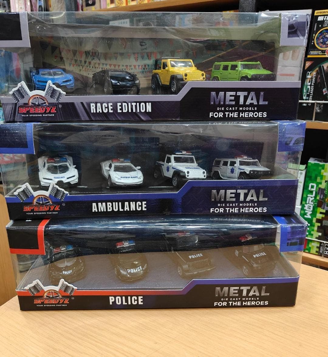 GURTOY® Metal Die Cast Mini Car Set for Kids – Police, Ambulance & Race Cars Toy Collection