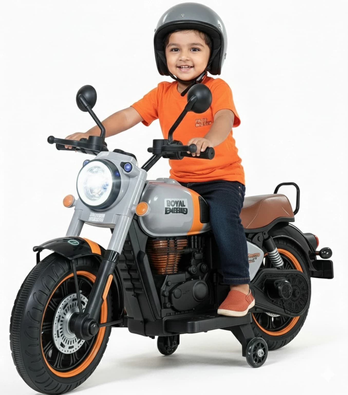 GURTOY Kids Royal-Enfield 350 12V Battery Operated Ride On Bike for Kids, 1-7 Years Bike Battery Operated Ride On