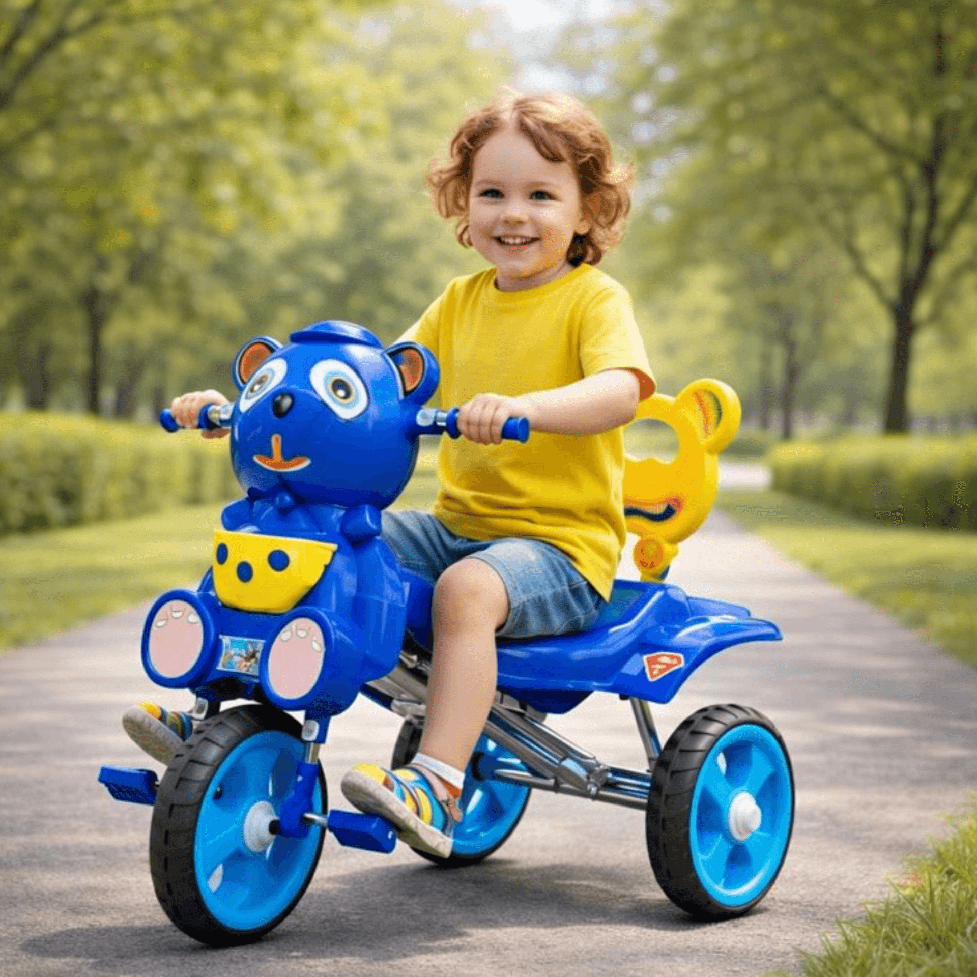 GURTOY® Panda Fun Toddler Tricycle - Safe 3-Wheel Ride-On for Kids