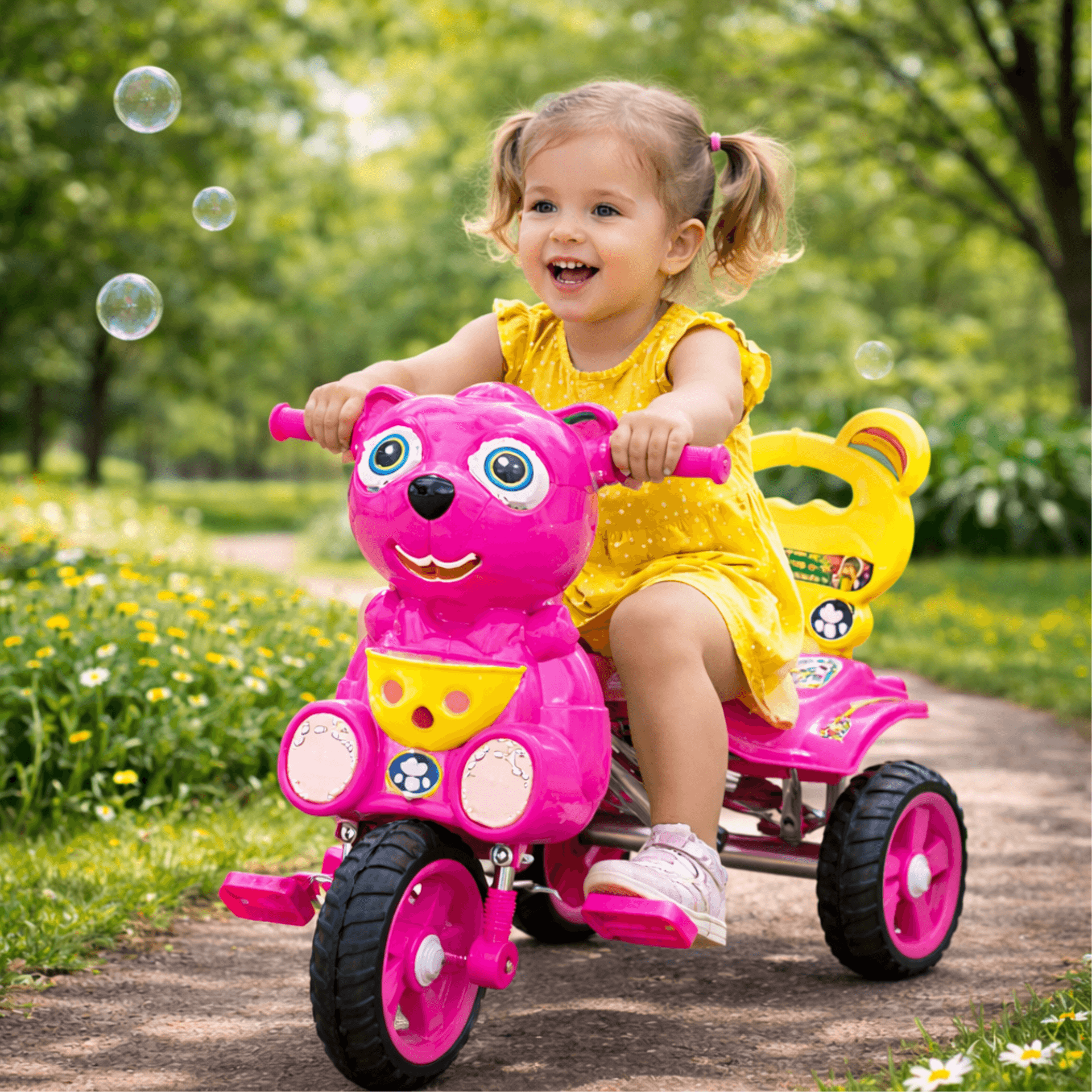 GURTOY® Panda Fun Toddler Tricycle - Safe 3-Wheel Ride-On for Kids