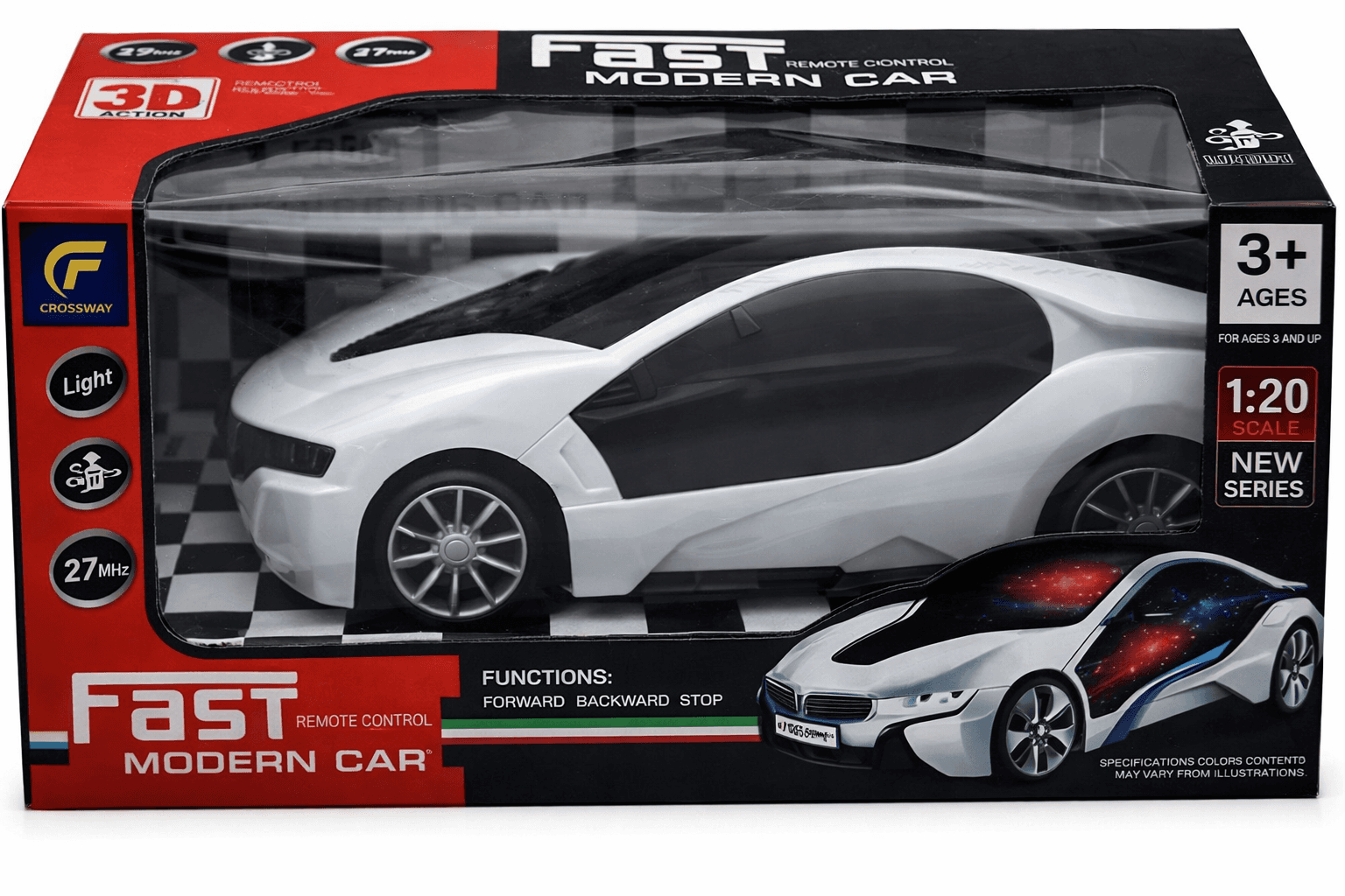 GURTOY® Fast Modern Remote Control Car with Lights – Kids RC Car Toy