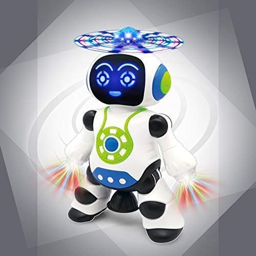 GURTOY® Robot Dancing Robot with Music, 3D Flashing Lights, Dancing Naughty Robot for Kids,360 Degree Rotation Light.