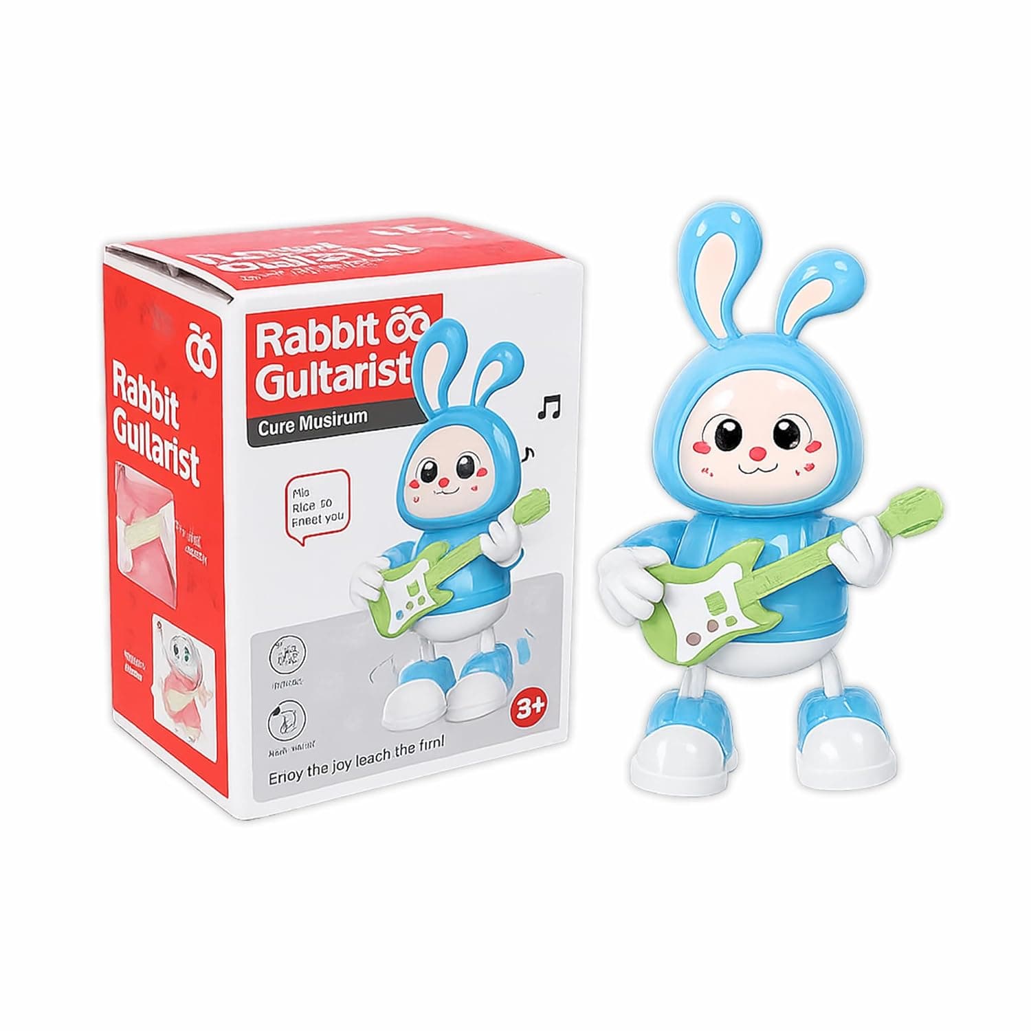 GURTOY®Rabbit Guitar Toy for Kids – Musical Bunny with Colorful Lights