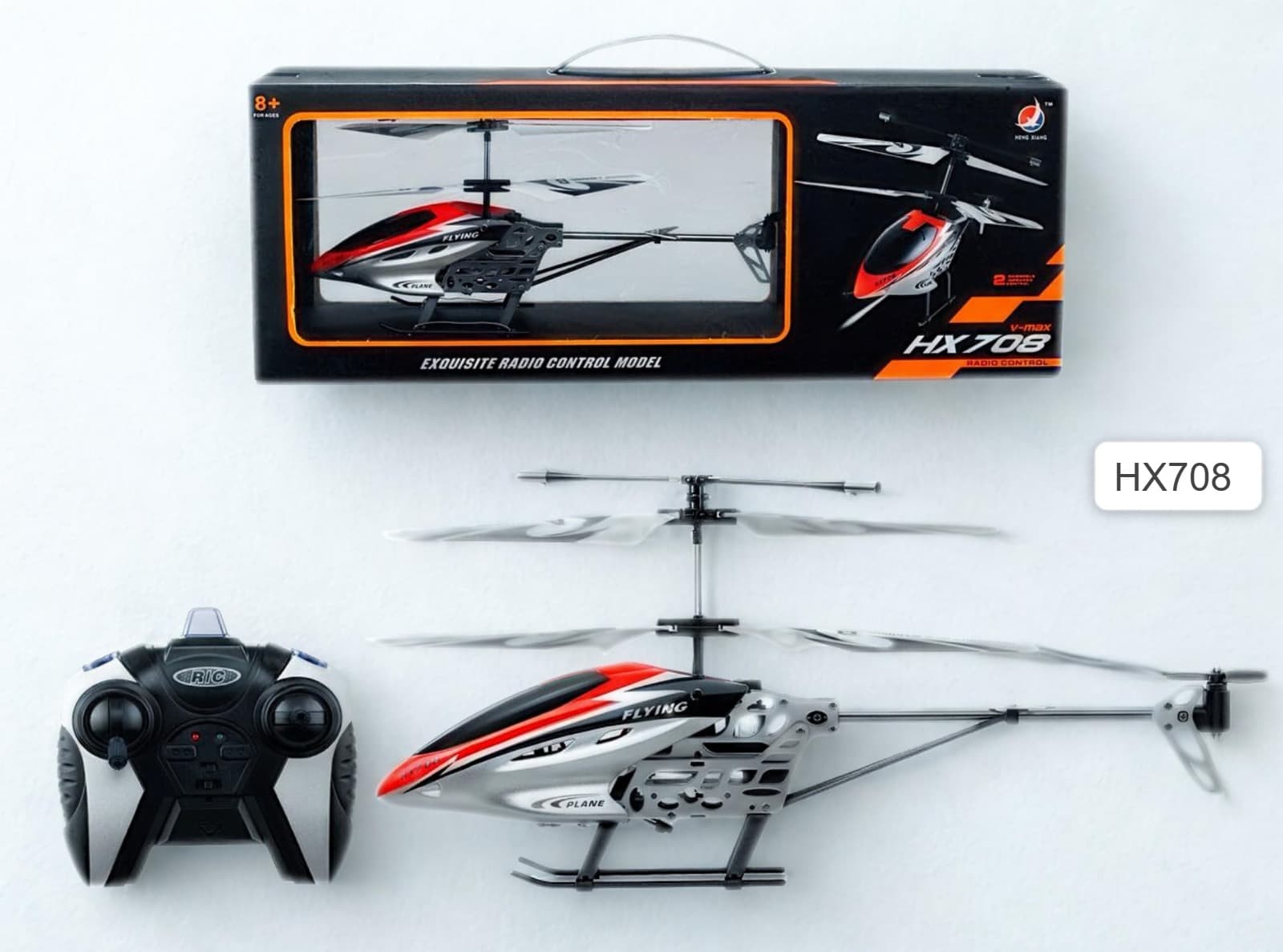 GURTOY® HX708 Remote Control Helicopter for Kids – 2 Channel RC Flying Toy with LED Lights
