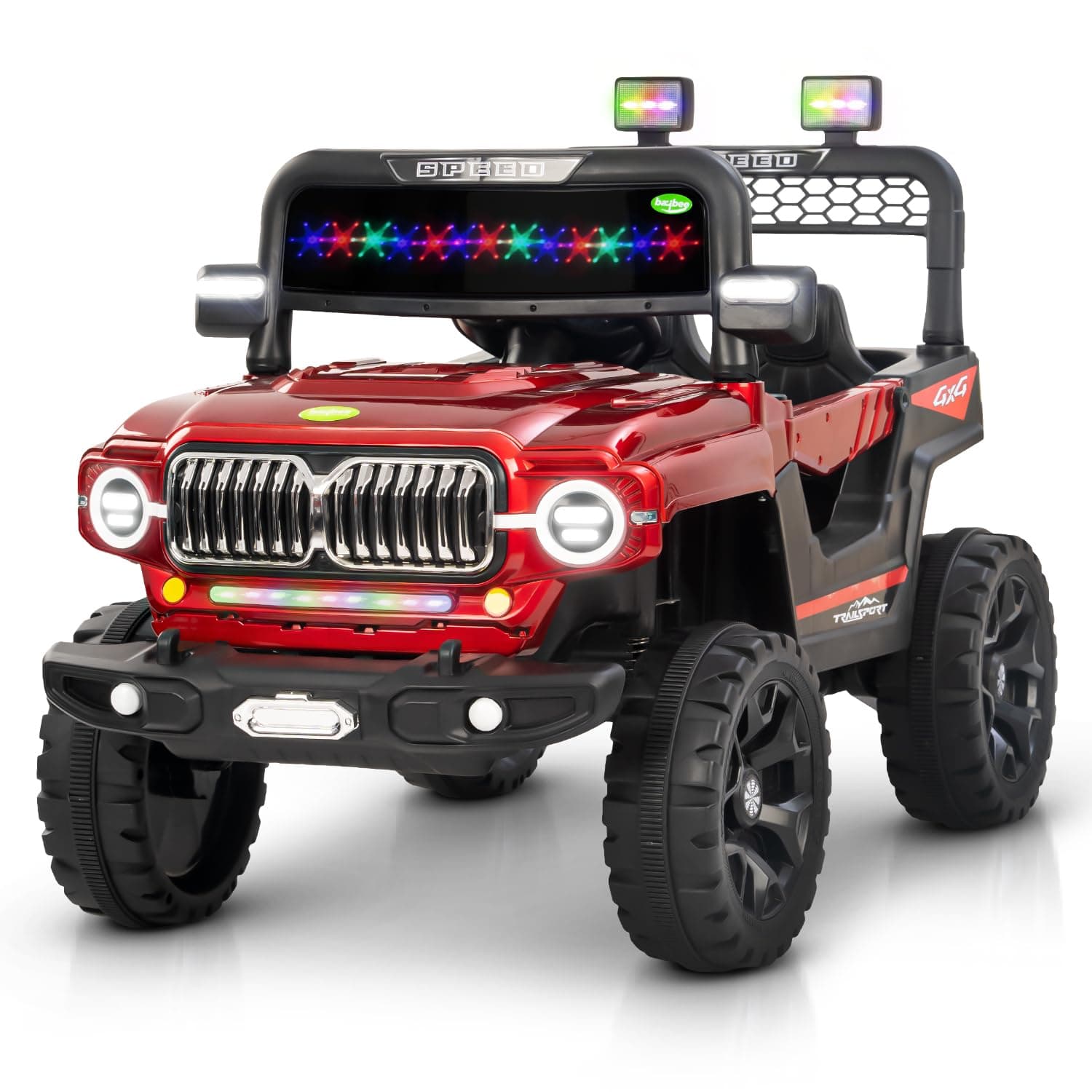 GURTOY® Kids Electric Jeep 4x4 with LED Lights & Music