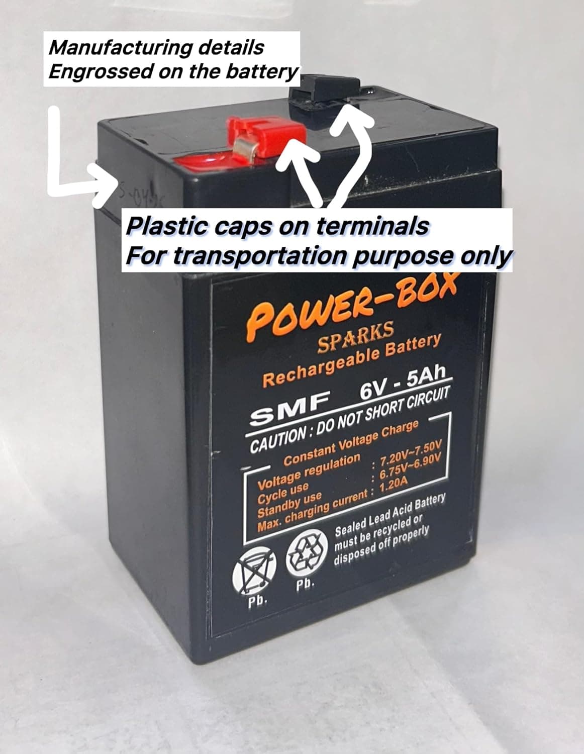 GURTOY® 6V 5Ah Rechargeable Battery for Kids Ride-On Cars & Electric Jeeps