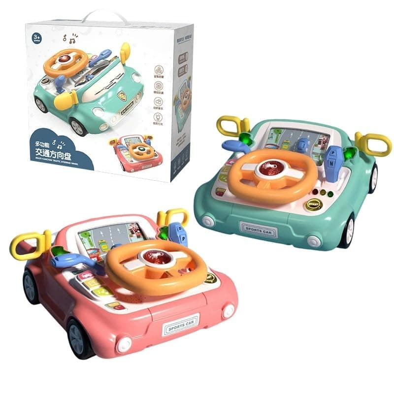 GURTOY® Kids Steering Wheel Toy with Music & Lights – Driving Simulator for Toddlers