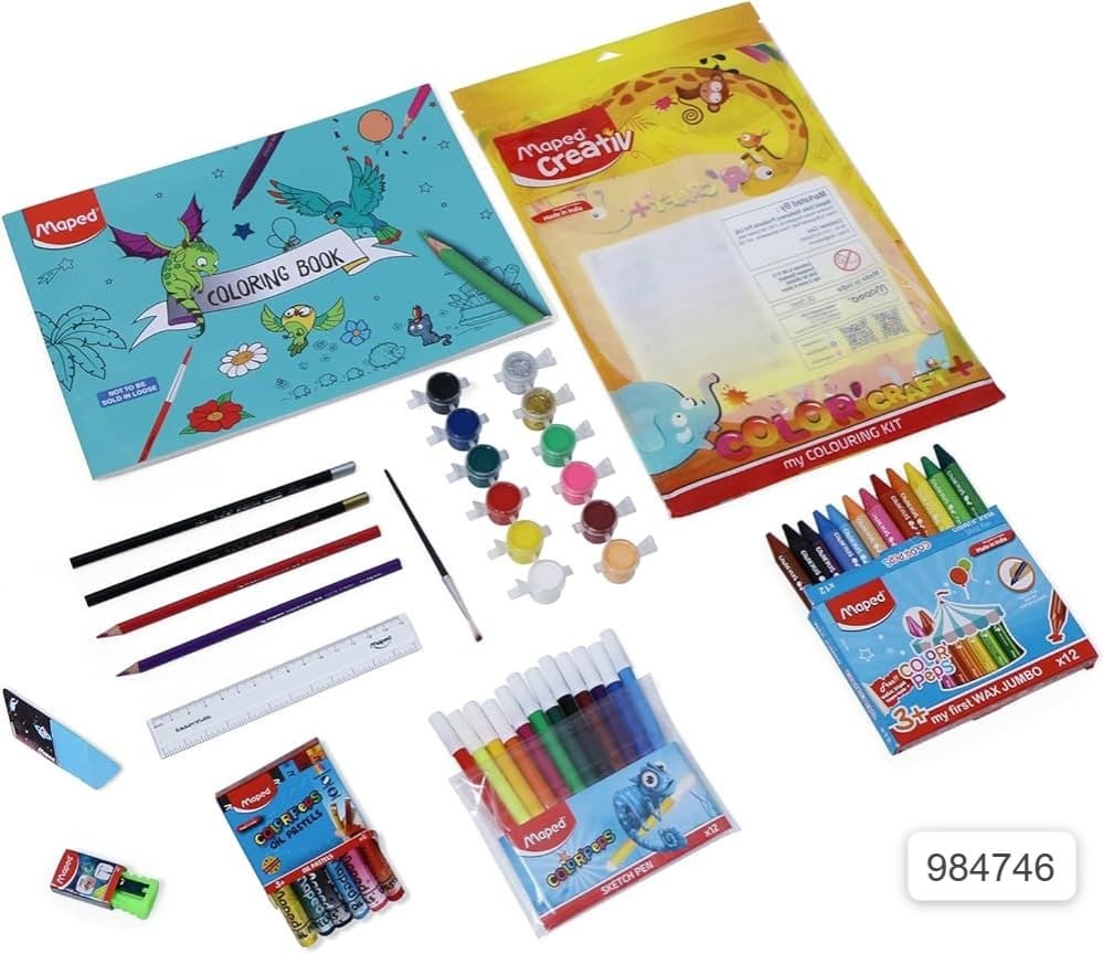 GURTOY® Kids Coloring Kit – Complete Art & Craft Set with Coloring Book