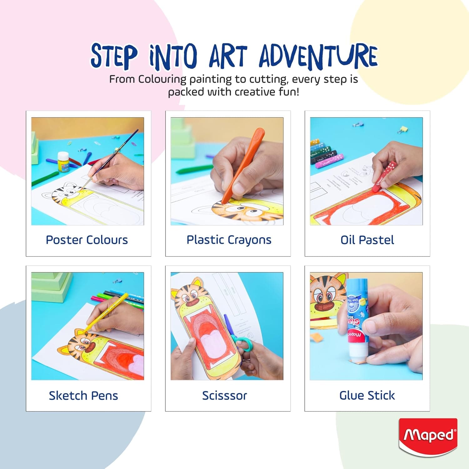 GURTOY® Kids Color & Play Art Kit – 39 Pieces Creative Coloring Set for Kids