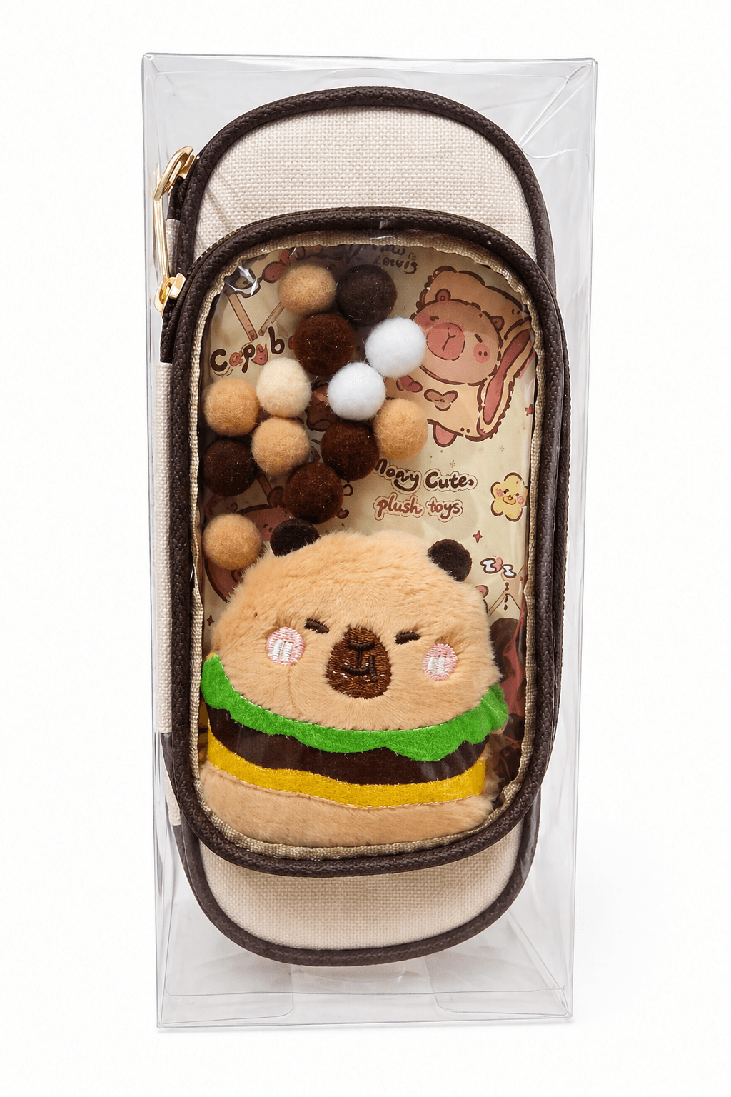 GURTOY® Cute Plush Burger Pencil Pouch for Kids