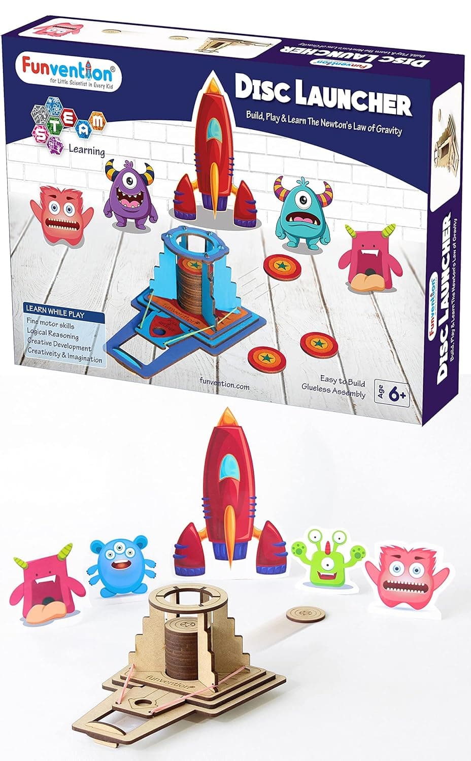 GURTOY® DIY Disc Launcher STEM Learning Toy for Kids