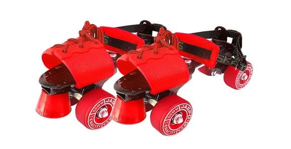 GURTOY® Adjustable Quad Roller Skates for Kids with Safety Strap & Smooth Wheels – Red