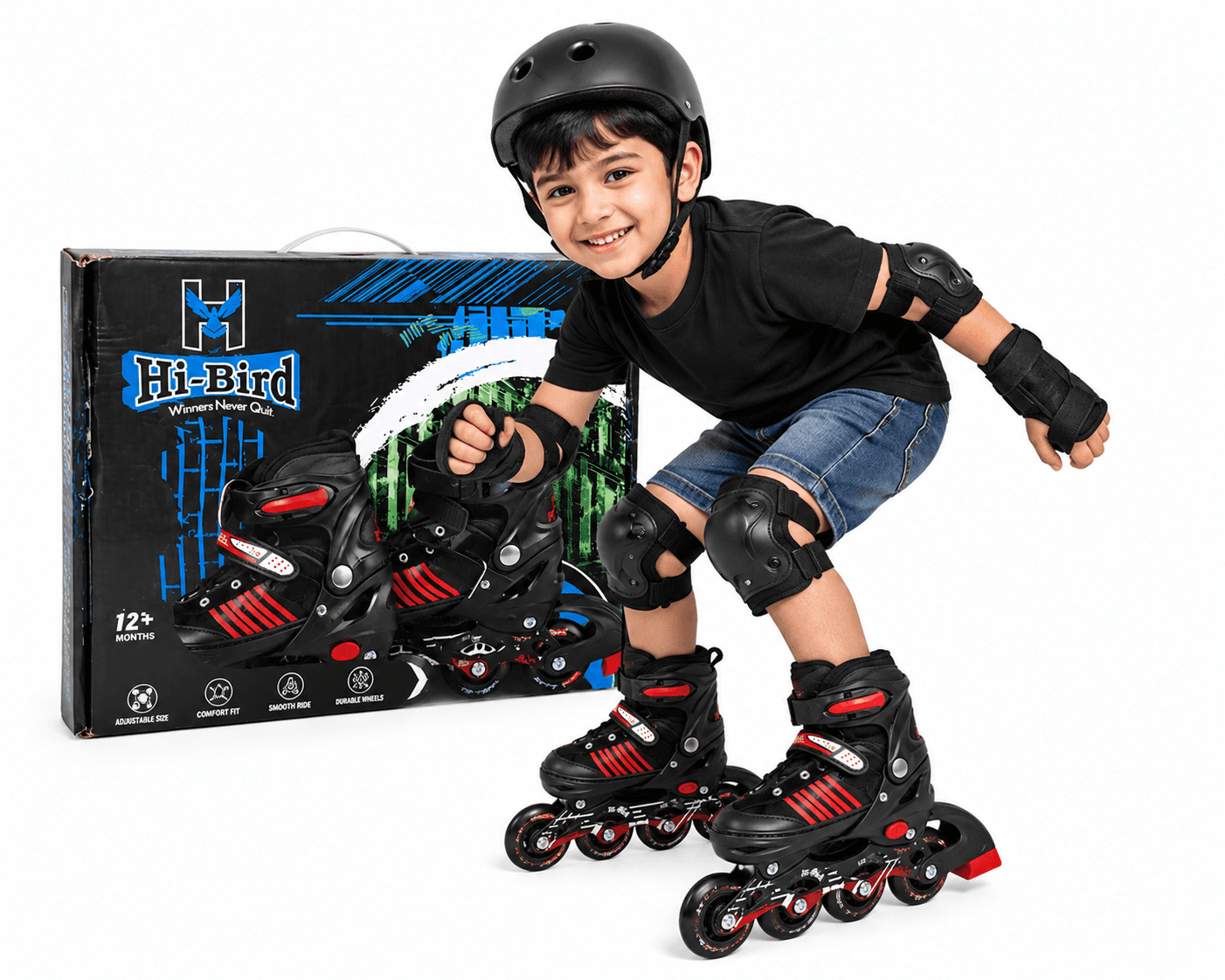 GURTOY® Adjustable Inline Roller Skates for Kids with Safety Lock & Smooth Wheels