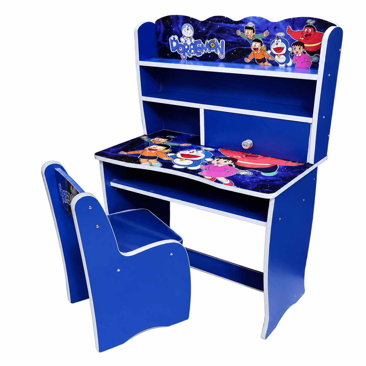 GURTOY® Kids Cartoon Study Desk with Chair | Wooden Study Table for Children