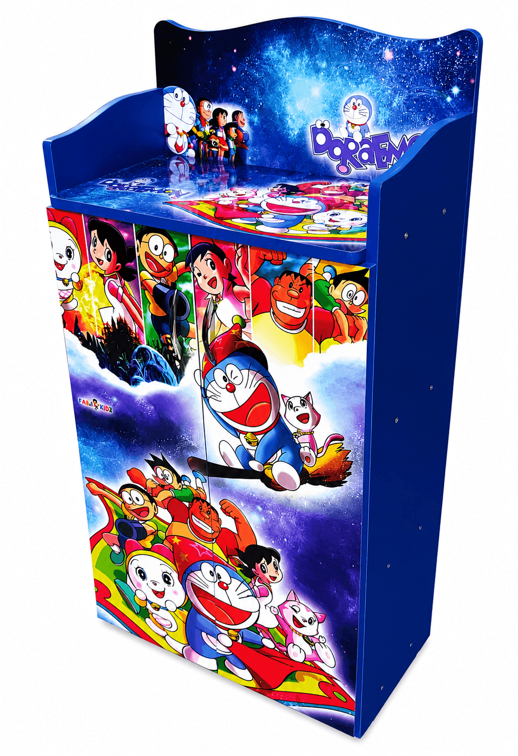 GURTOY® Doraemon Kids Storage Cabinet with 3+1 Shelves | Cartoon Toy Organizer for Children