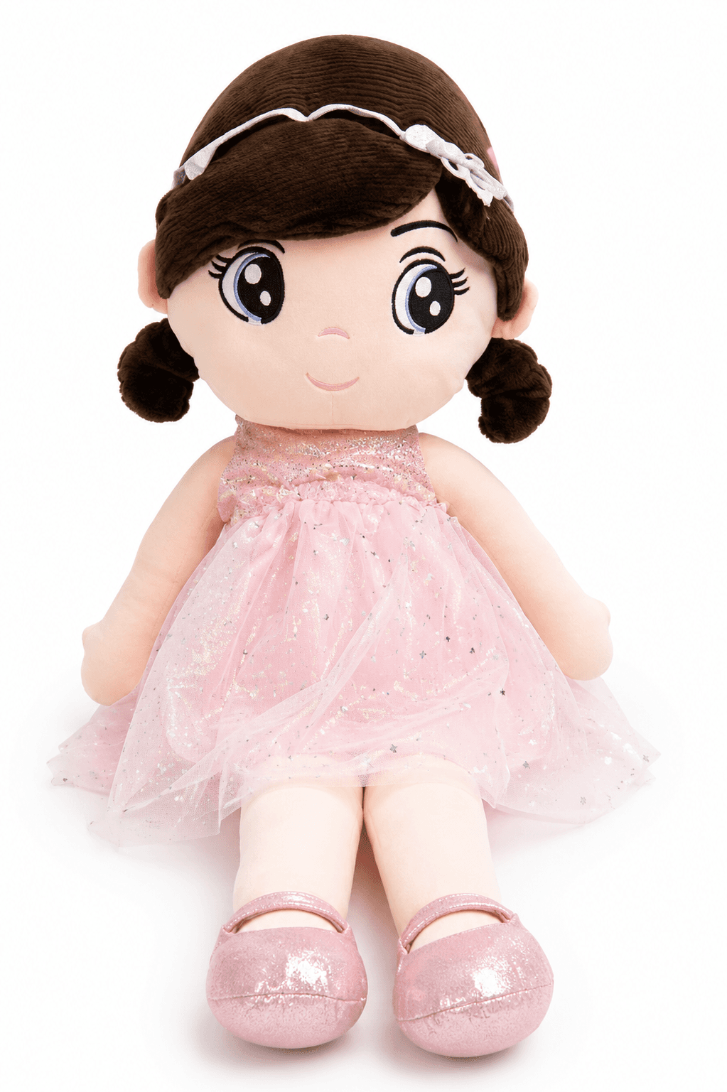 GURTOY® Princess Soft Doll for Kids – Large Plush Doll with Pink Sparkle Dress