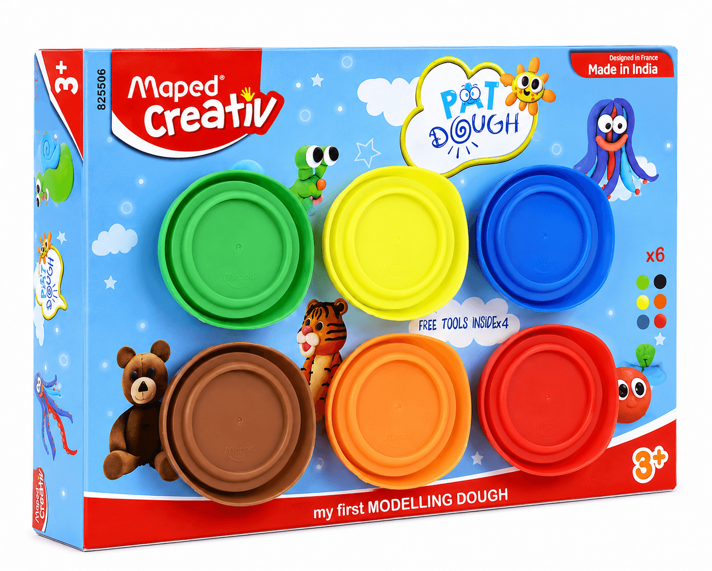 GURTOY® My First Modelling Dough Set for Kids | 6 Color Soft Play Dough Kit with Moulding Tools