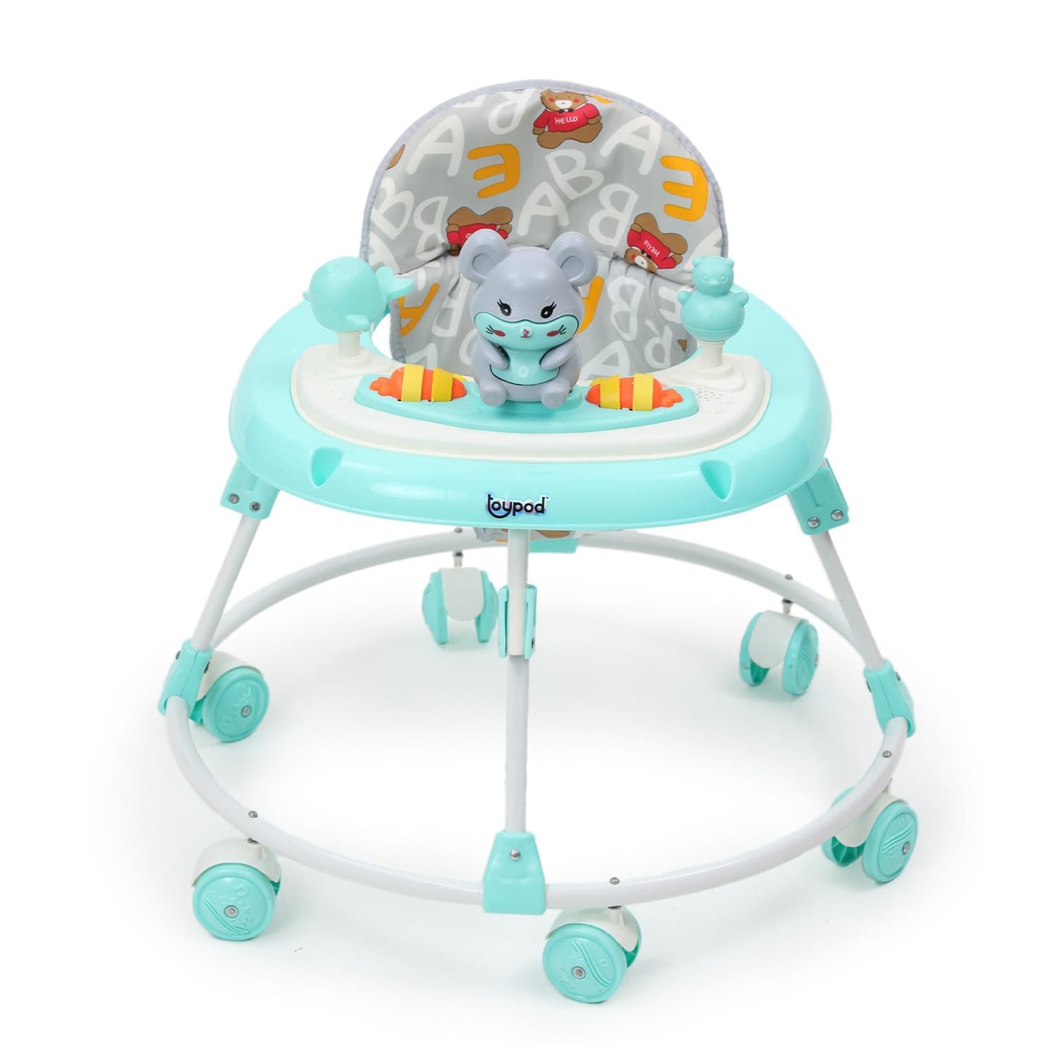 GURTOY® Musical Baby Walker with Toys & Adjustable Height for Babies (6-18 Months)