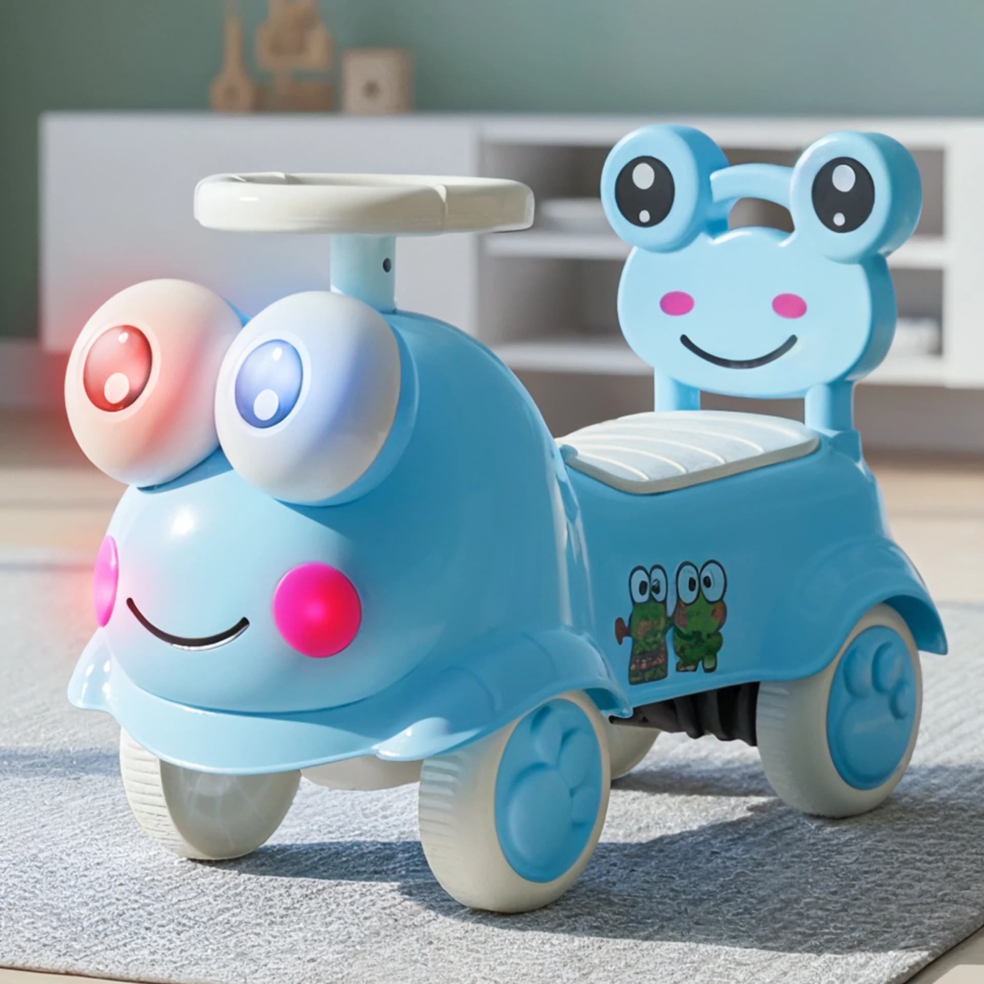 GURTOY® Cute Frog Kids Ride-On Swing Scooter | Foot Powered Ride-On Toy for Kids Age 1-5 Years