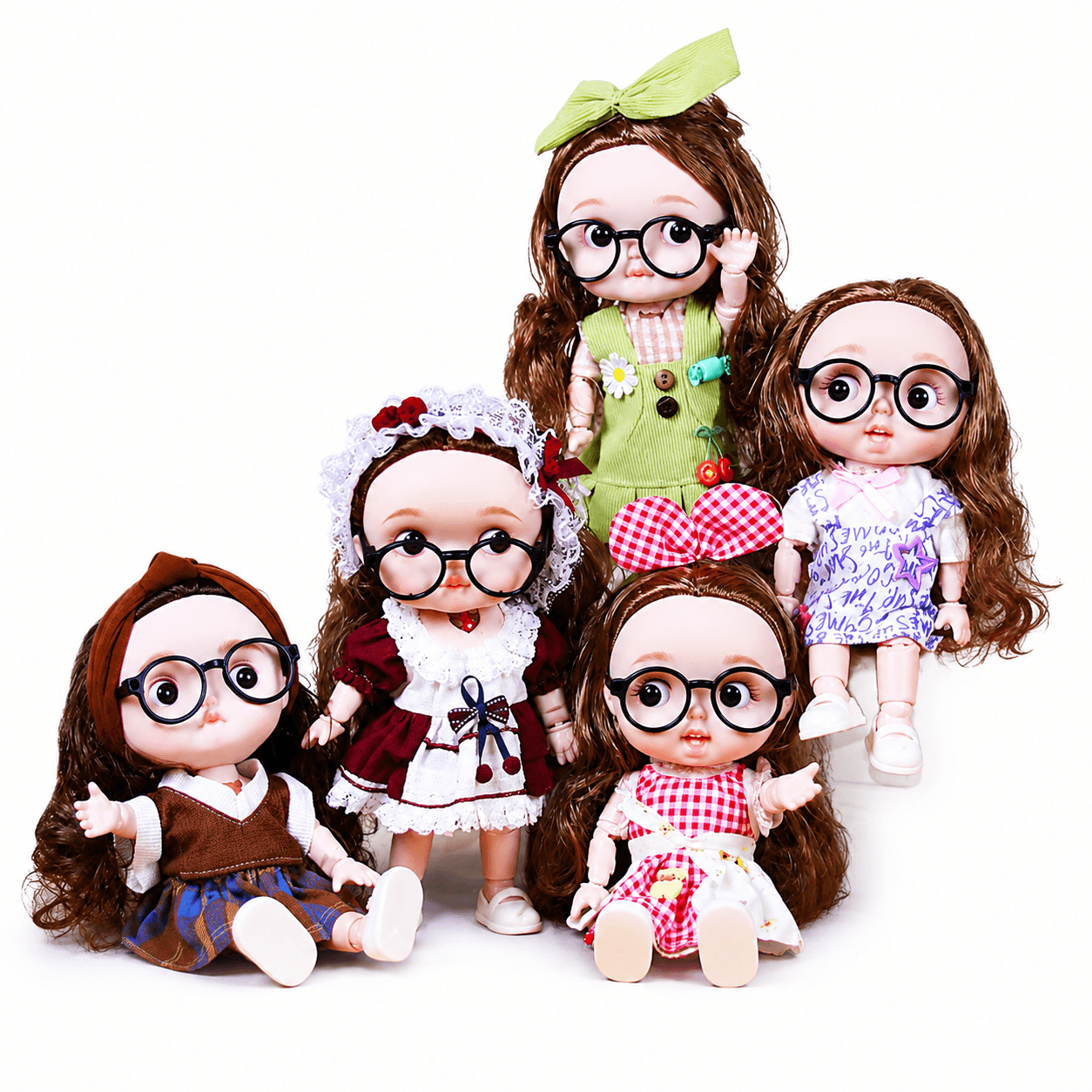 GURTOY® Cute Fashion Doll with Glasses for Kids