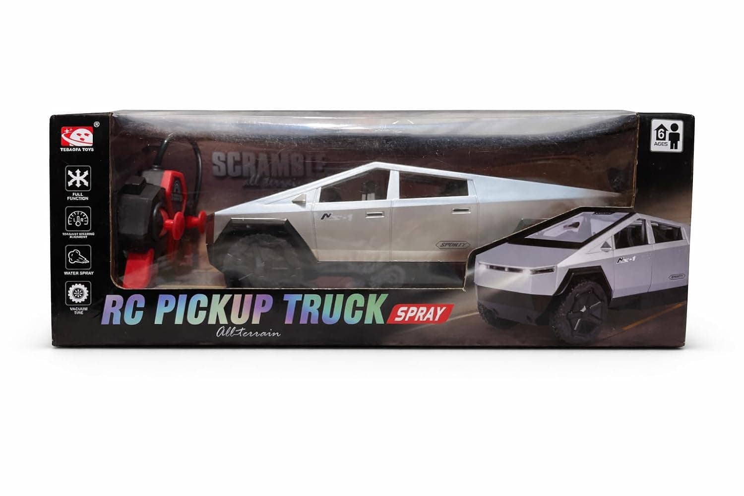 GURTOY® RC Pickup Truck Spray Toy Car with Remote Control, LED Lights & Water Mist