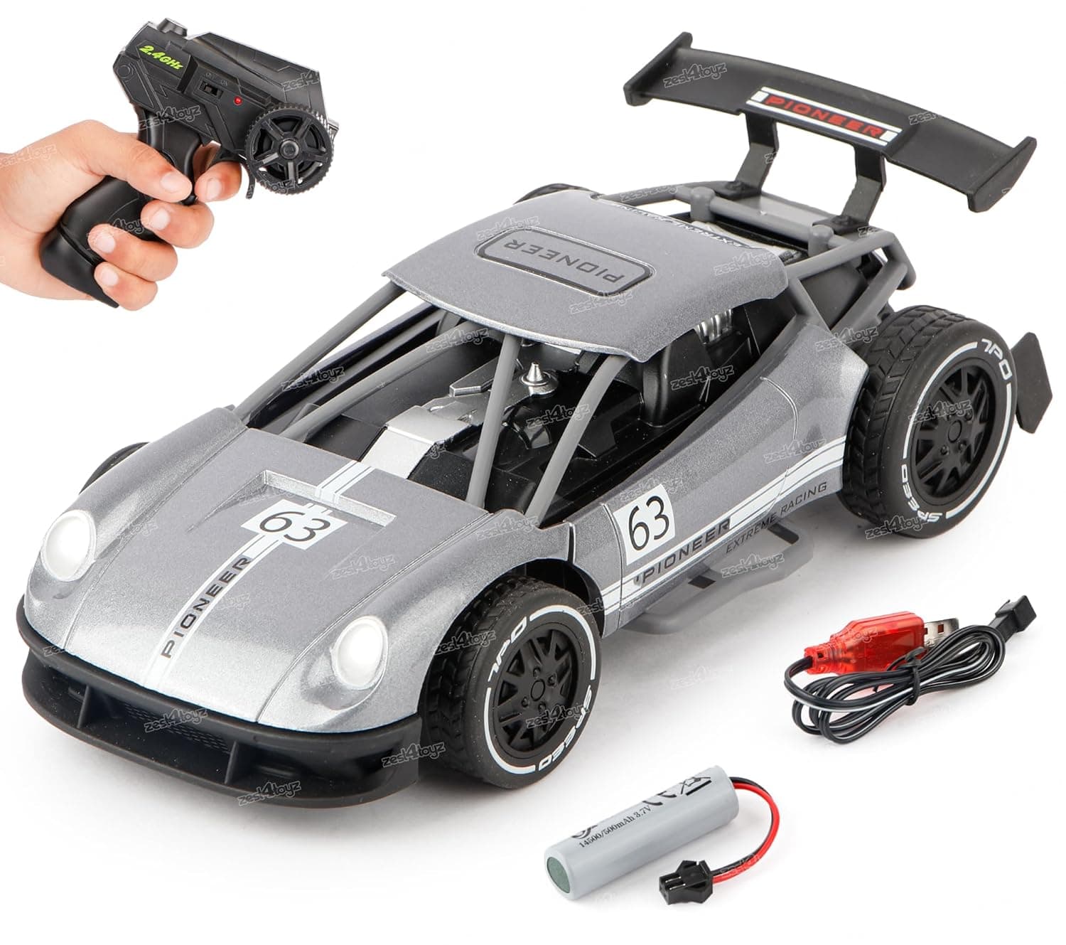 GURTOY® Rechargeable RC Racing Sports Car with 2.4GHz Remote Control & USB Charging