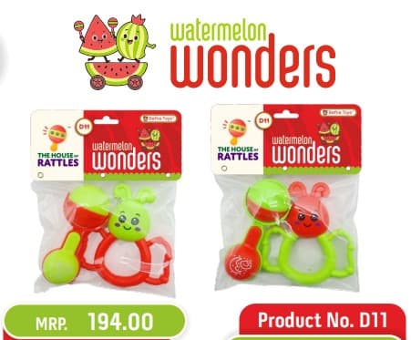 GURTOY® Watermelon Wonders Baby Rattle Set D11