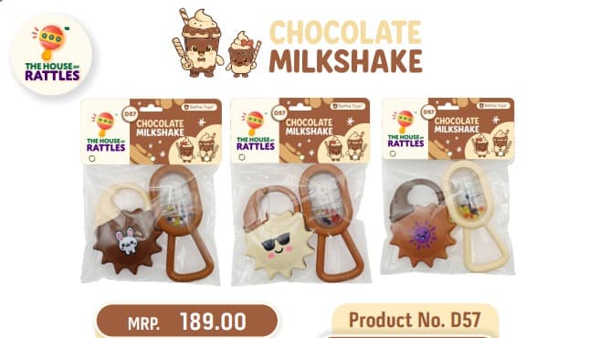 GURTOY® Chocolate Milkshake Baby Rattle Toy Set