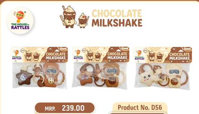 GURTOY® Chocolate Milkshake Baby Rattle Gift Set